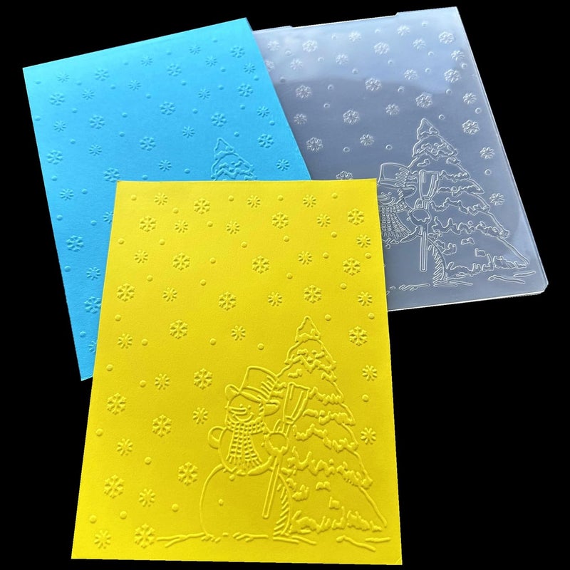 Arbuya Christmas Snowman Embossing Folders for Card Making Merry Christmas Snowfall Embossing Folder for Gift Tag Paper Crafting Home Decoration - Image 1